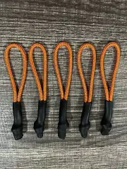 Orange W/Black Nike Elite Zipper Pull replacements (Set of 5) -Paracord Dredz