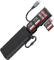 T Tersely 12 in 1 High-Speed USB 3.1 Reader for Type-C SD/TF Micro SD Card/Nano SIM Carrying Case Holder for Cameras, iPhone 16/Samsung/Pixel, Drones, Action Cameras, Photographers