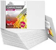 PHOENIX Artist Painting Canvas Panels - 5x7 Inch / 24 Pack - Triple Primed Cotton Canvas Boards for Oil & Acrylic Paint