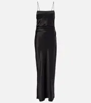 [SIR] SIR Gathered silk slip dress AU 6 black