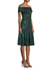 NEW Aidan Mattox Black Off-the-shoulder Ruffle Banded Dress (Size 8) - MSRP $265