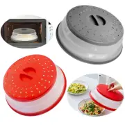 Microwave Splatter Cover Collapsible Flat 10.5" D & Food Fruit Drainer new
