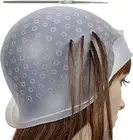 Reusable Silicone Hair Staining Cap Multicolor Hair Dyeing Cap with Metal Hooks