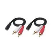 3.5mm Female to 2RCA Male Stereo Sound Cable Y Adapter Cord for MP3 Tablet