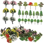 60pcs Architectural Model Tree Miniature Trees Mini Plants Fake Plant Miniature Plants Craft Trees Mini Plant for Crafts Realistic Artificial Tree Kitchen Plants Props Plant Decor