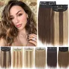 One Small Piece Clip In Human Hair Extensions Topper Hairpiece Weft Balayage US