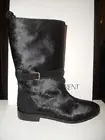 YSL Yves Saint Laurent NEW CHYC Leopard Calf Hair Suede Mid Calf Flat Boots 37.5