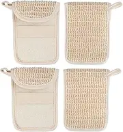 Anneome 2pcs Soap Bag Natural Sisal Handmade Fragrance Pouch Drying Soap Holder Exfoliating Mesh Saver Bag Loofah Saver Pouch