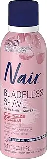 Nair Bladeless Shave Rosewater Hair Removal Cream - Softens and Soothes Skin - Gentle & Razor-Free Hair Remover Cream for Legs, Arms, Underarms and Bikini area - All Skin Types - 142g