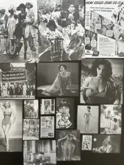 Junk Journal Nostalgic Women Ephemera book pages & cutouts Lot, black & white