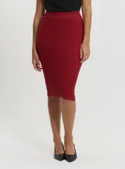 GUESS Women's Red Katelyn Midi Knit Skirt Size: Large, Polyamide