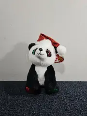 NEW Ty Beanie Boo 6" Pandy Claus Claire's Exclusive Panda Bear 2019 Plush NWT