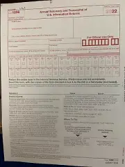 2022 IRS Laser Form 1096 Annual Summary and Transmittal (for 1099's to IRS)