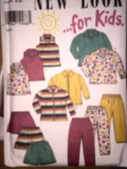 UNCUT Vintage New Look SEWING Pattern Children's Top Jacket Pants Shorts 6623 FF