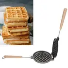 US Nonstick Waffle Maker Pan Dual Sided Non Stick With Removable Handle Mini