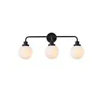 Living District Hanson 3 Light Vanity, Black/Frosted - LD7034W28BK