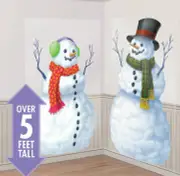 SNOWMEN Scene Setter Christmas holiday winter party wall decor kit 5' Frosty