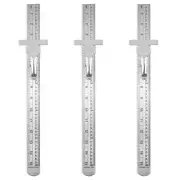 3 Pack 6 Inch Metal Pocket Ruler with Detachable Clips, Machinist Millimeter Rul