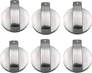 Stove Replacement Knobs, 6mm Universal Cooker Replacement Knobs, Durable Metal Surface Switch for Kitchen Cooktop, Gas Stove Various Ovens(6 Pack)