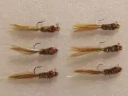 Smoo's Custom Jigs (6) 1/32 Oz. Feather Jigs Excelsior Olive *848
