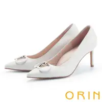 在飛比找momo購物網優惠-【ORIN】親膚羊皮尖頭高跟鞋(白色)