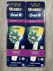 2X Oral B Cross Action Electric Toothbrush Replacement Brush Heads Refill 4Count