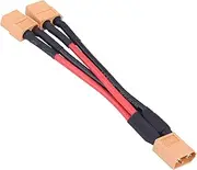 XT60 Parallel Battery Pack Connector Adapter Silicone Jacket Fast Charging RC Lipo 1 Male to 2 Female 1 Female to 2 Male 14AWG Cable 14cm Length RC Accessory