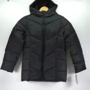 Swiss Tech Puffer Jacket Girls 14-16 Faux Fur Lined Hooded Kidcore Performance