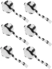 Abaodam Adorable Plush Mouse Toy for Cats Kittens Interactive Catnip Filled Toy Mice 6 Pack Black White Striped