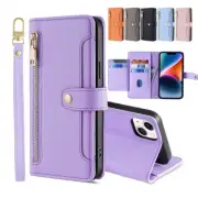 Leather Zipper Strap Wallet Cover Case For Oppo Reno 5G A9 A9X Realme C2 3 Pro X