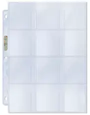 100 Ultra PRO 12-Pocket Stickers Tags Binder Album Folder Pages 57mm x 63mm
