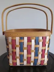 LONGABERGER~2015~WEEKENDER BASKET~HOMETOWN PARADE~RED-WHITE & BLUE~NEW W/TAGS!!