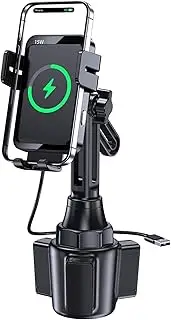 Wireless Car Charger, MOKPR 15W/10W/7.5W Cup Holder Phone Mount, Auto Clamping Fast Charging Car Mount, Air Vent Phone Holder for iPhone 16 15/14/13/12 pro/12/11/XS/X/8, Samsung S23/S22/S10/S9/S8, etc