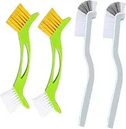 PLAFOPE 4-in-1 Bottle Grout Cleaner Brush Set Double Head for Bathroom Kitchen Tile Line Made of Plastic Bristles