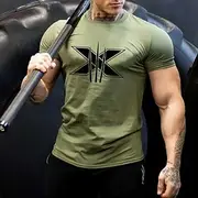 Men's Graphic Letter Scratches T Shirt Tee Cotton Short Sleeve Graphic Shirt Black White Army Green Comfortable Tee Fitness Gym Fashion Designer Clothing
