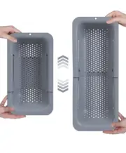 NEW Over the Sink Colander Strainer Basket Drainer Dishes Extendable