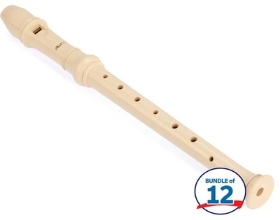 Aulos 2-piece Soprano Recorder (12-pack) - Ivory