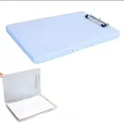 Clipboard with Storage, Document Writing Drawing Pad, Heavy Duty Plastic Storage Clipboard with Low Profile Clip for Teachers Work, School & Office Supplies/51 (Color : Blue)
