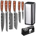 Chef Kitchen Knife Set Stainless Steel Japanese Damascus Pattern Cleaver Knives