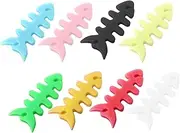 200Pcs Silicone Cable Winder for Earphones Fish Bone Design Tangle Cable Organizer Random Color Durable and Practical for Use