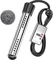 Immersion Water Heater 3000W for Pool Bathtub Bucket, Portable Electric Heater Stainless Steel Guard for Home Outdoor Travel Camping (with Smart Timer)