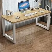 HOLGVE Small Conference Table, Office Computer Desk, with Heavy-Duty Metal Frame, Seminar Training Table, Many Combined Use Meeting Table(Wood,31.4x23.6in/80x60cm)