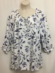 Autograph Peasant Top Tunic Shirt Blouse PLUS Size 22 RP$80 Viscose 3/4 Sleeve