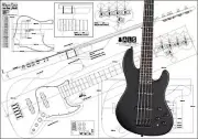 Jazz-Style 5-String Bass Full-Scale Plan