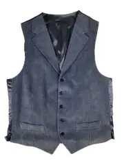 Luigi Bianchi Vest Medium/40R Slate blue corduroy Cotton/Cashmere