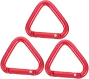 Totority 3pcs Heavy Duty Aluminum Triangle Carabiner Locking Climbing Buckle Backpack Clips Outdoor Camping Hiking Keychain Snap Clip Hook