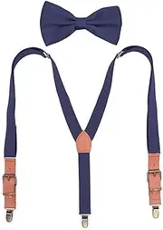 [SLEDEZ] Men's Suspender Bow Tie Set Men's and Women's Strap Clips Bow Tie Set Performance Shoulder Strap Set (Color : Colour 3, Size : Free Size)