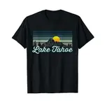 男士棉質 T 恤 LAKE TAHOE T 恤復古 CALIFORNIA & NEVADA 滑雪服快速發貨 4XL, 5