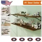 Set of 2 Large 12-Inch Deep Floating Shelves with Rustic Metal Brackets