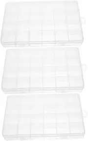 GALPADA 3Pcs Fishing Tackle Organizer Box with Portable Storage for Fishing Accessories Hooks and Baits Transparent Design for Easy Access and Compact Carrying